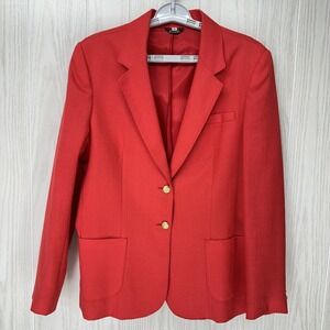 Boundary Waters Daytons Blazer Jacket Womens Size 16 Red Twill Lined Pockets